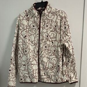 Winnie-the-Pooh - Cream Print Fleece Zip-Up Jacket